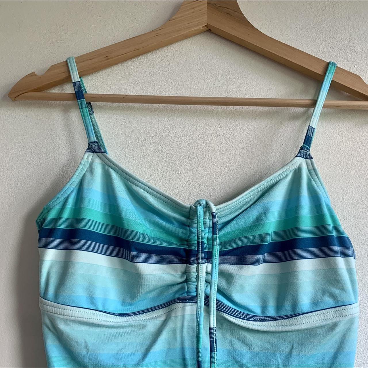 Underwired stripe tankini bikini top Marks & Spencer... - Depop