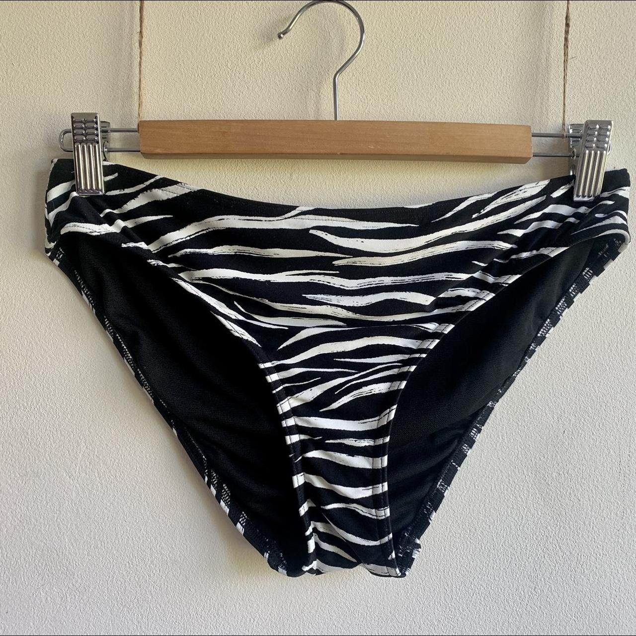 Zebra print Bikini Bottoms Marks Spencer Black white... - Depop