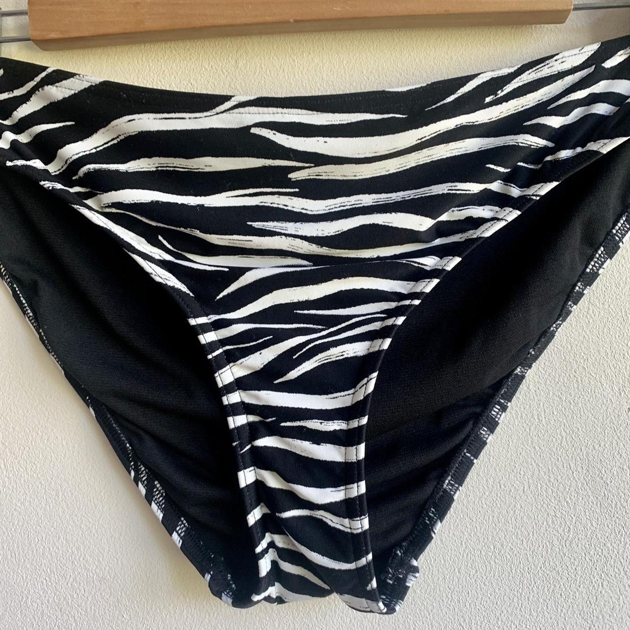 Zebra print Bikini Bottoms Marks Spencer Black white... - Depop