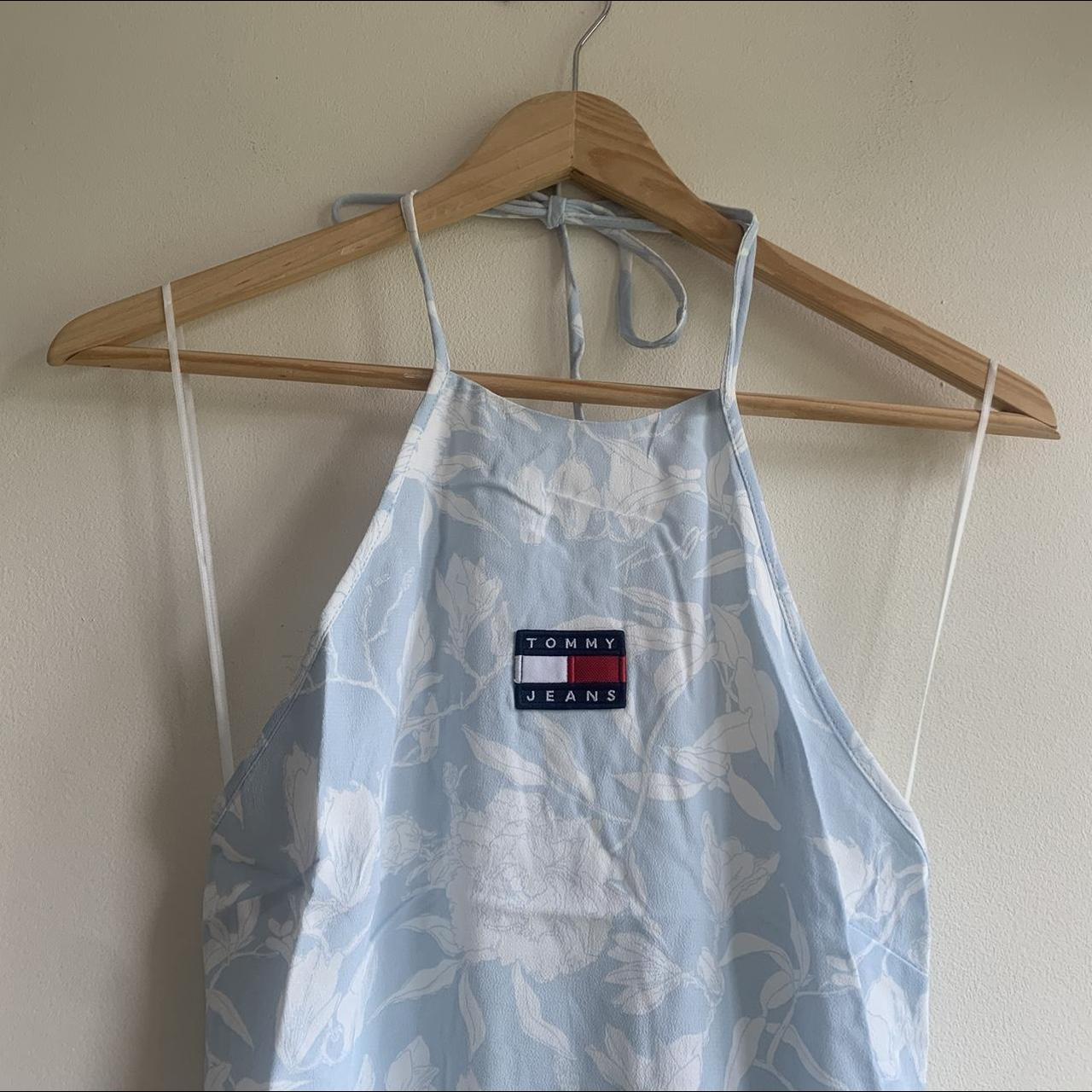 Sporty Halter Floral Dress by Tommy Hilfiger Blue... - Depop