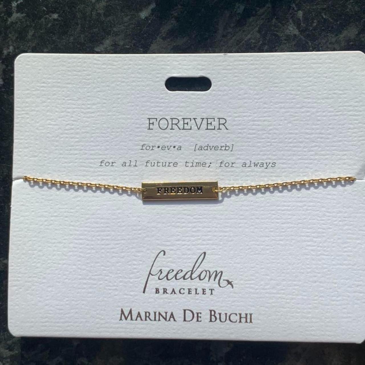 Bracelet Forever Plaque Gold plated Marina De Buchi... - Depop