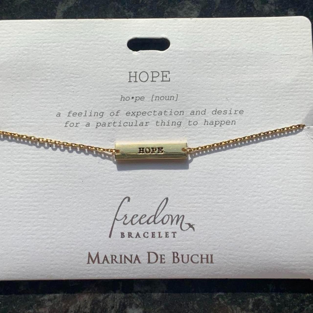 Bracelet Hope Plaque Gold plated Marina De Buchi... - Depop