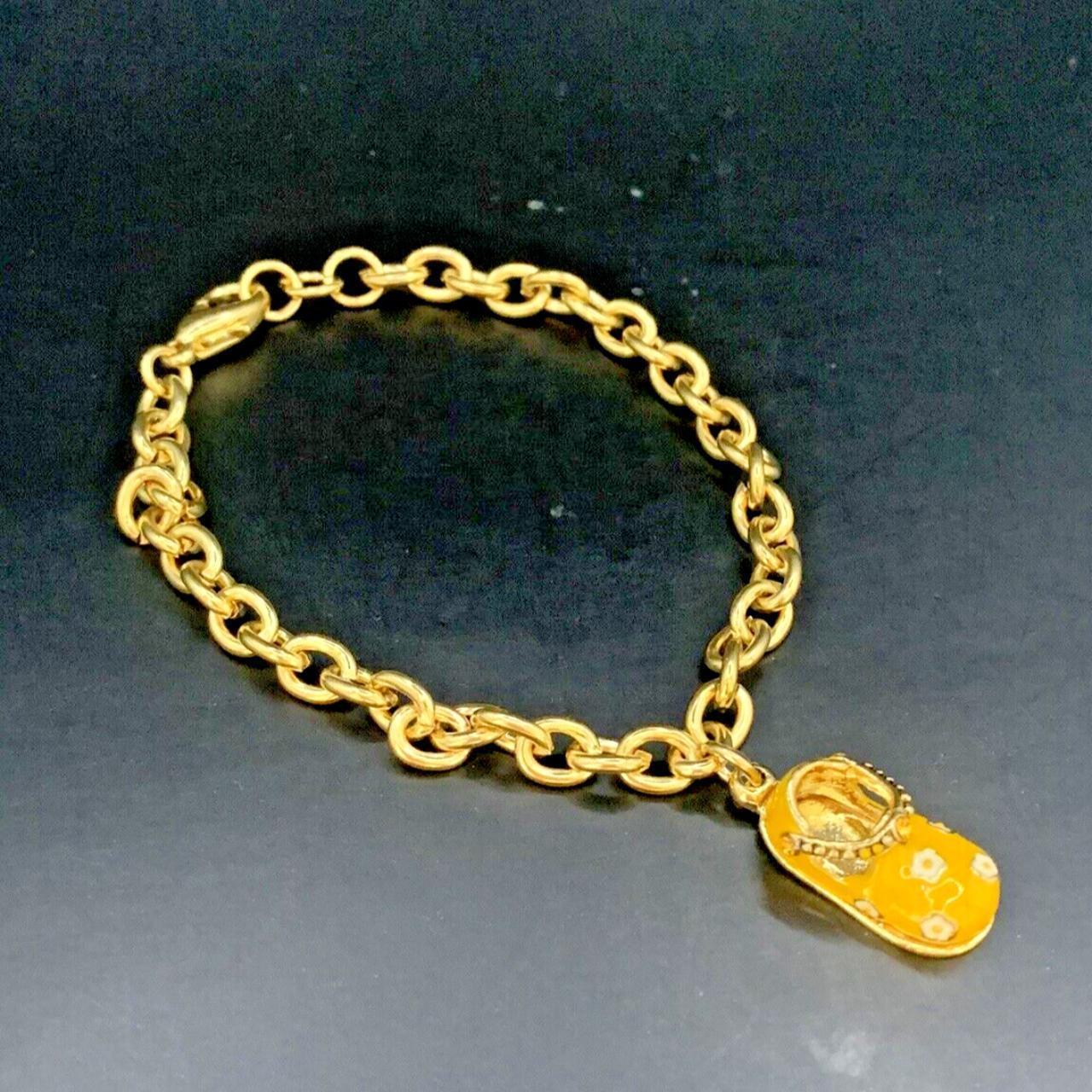 Shoe Charm Bracelet Gold Plated Enamel super cute... Depop