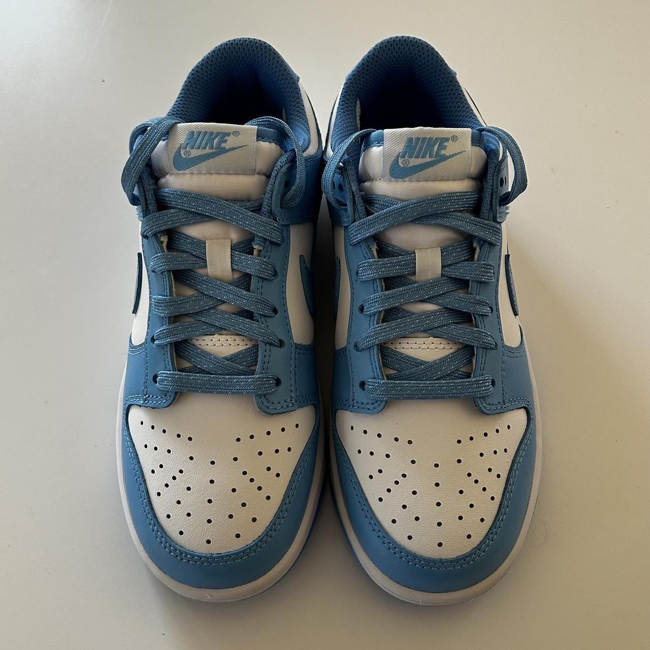 Nike dunks UNC color way; brand new; size 5Y - Depop