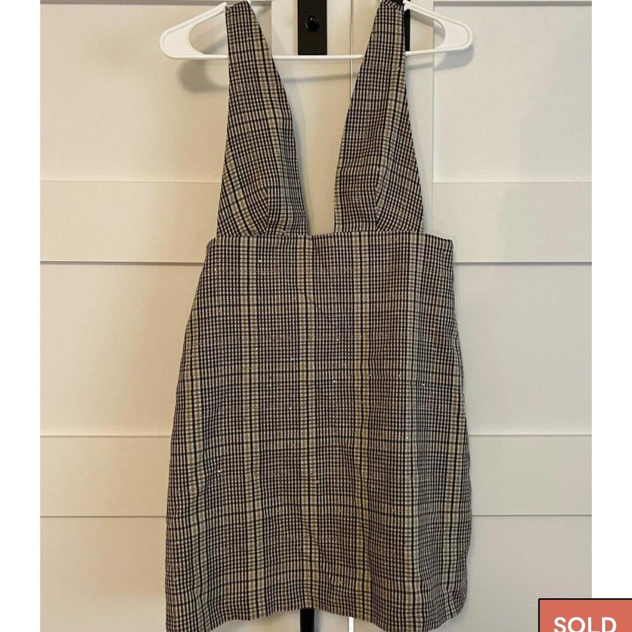 Zara checked hotsell pinafore dress