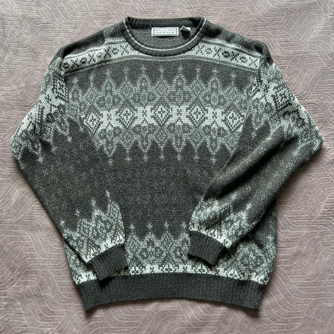 Woven vintage crewneck sweater - Depop