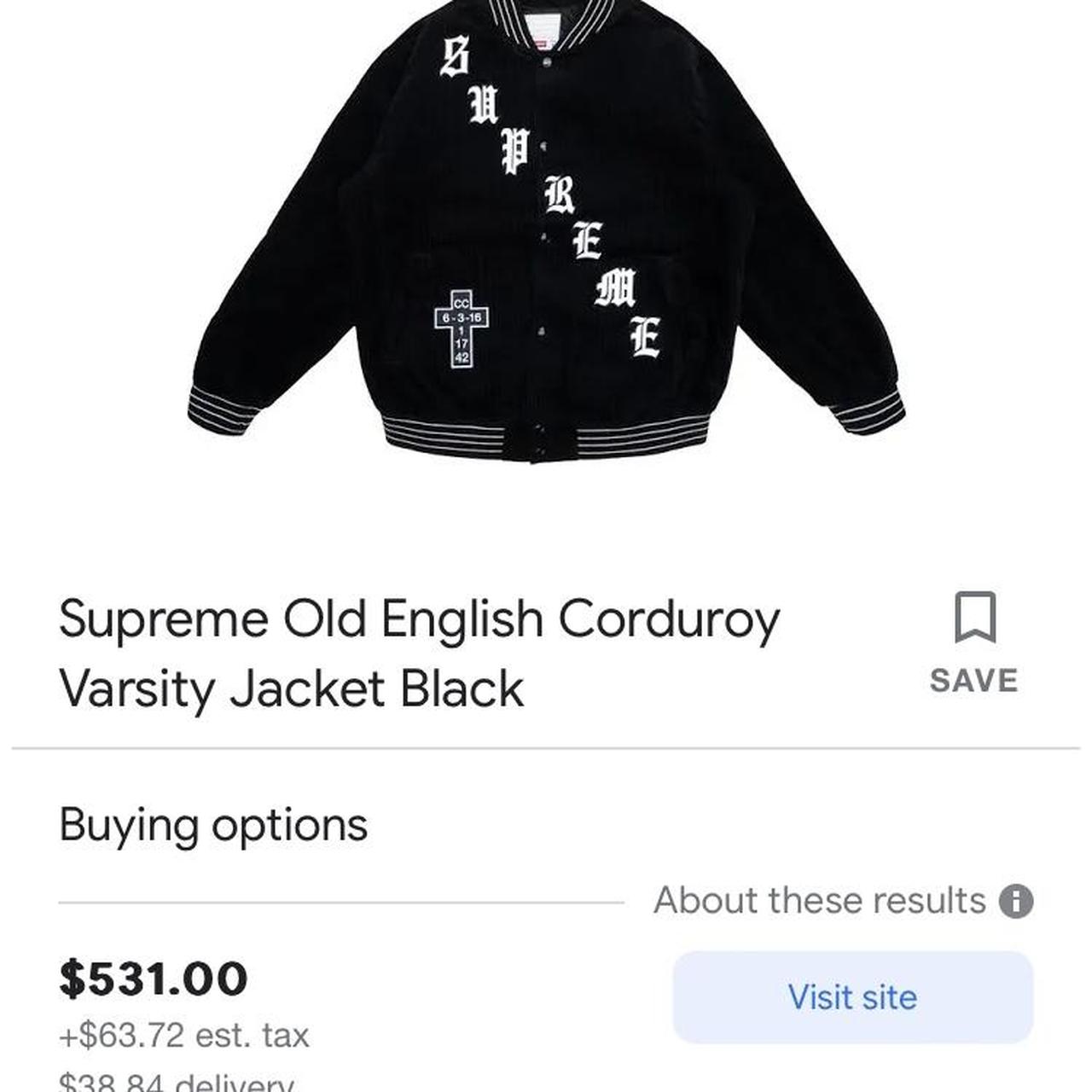old english corduroy varsity jacket