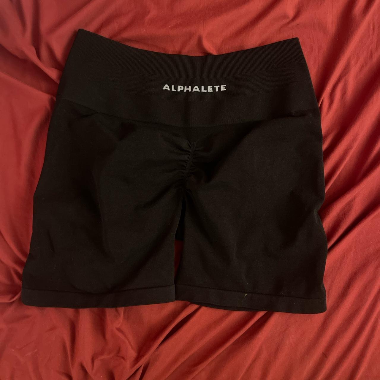 Alphalete Amplify Biker Shorts - Black Marl - XS - NWT In Package