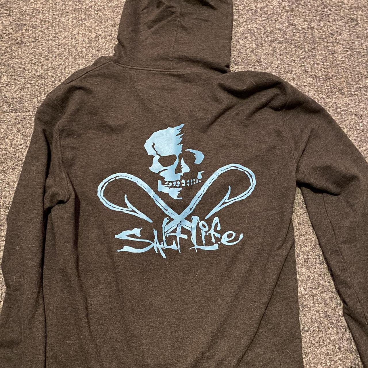 Salt life skull sales and hooks hoodie