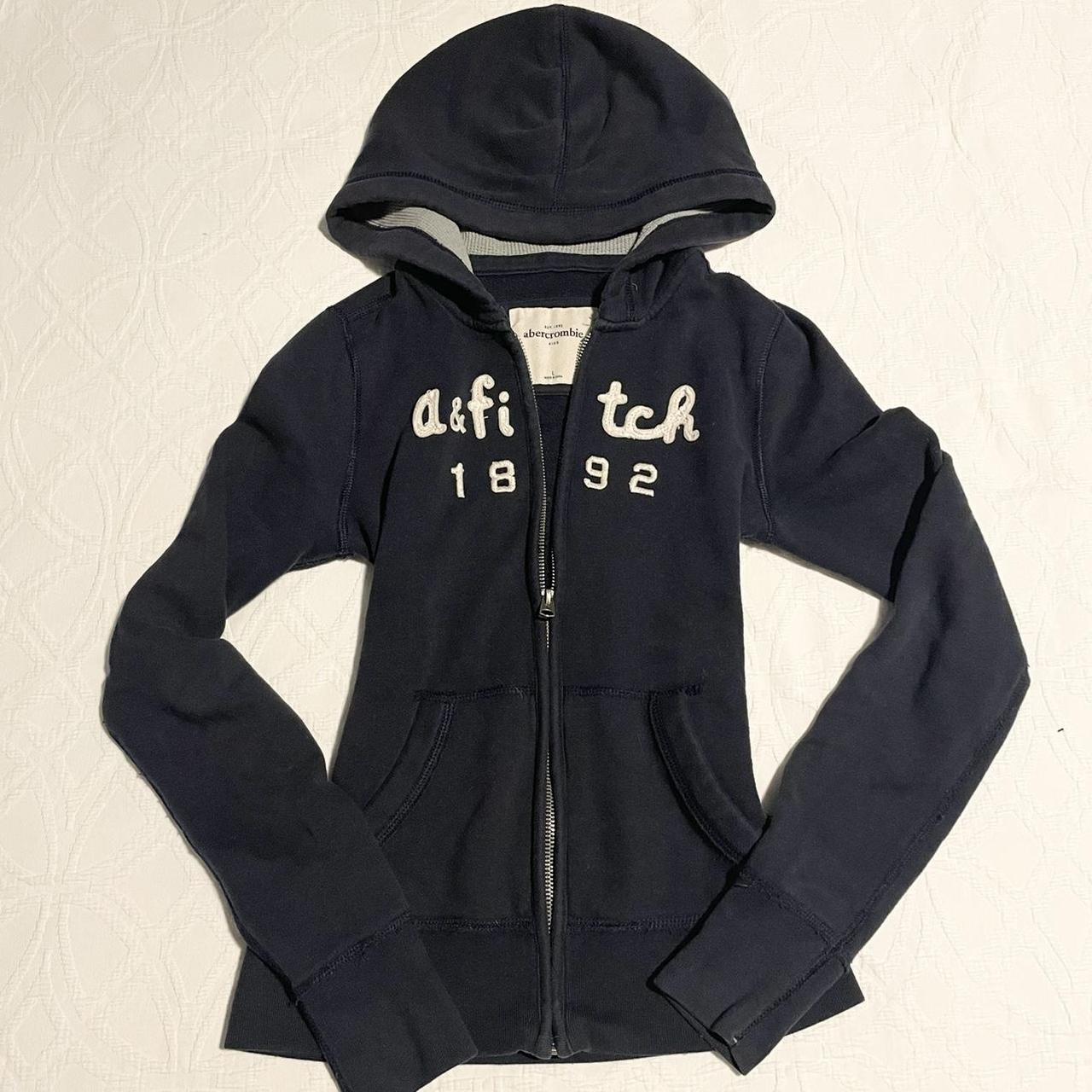vintage abercrombie embroidered zip up hoodie ! 🦋... Depop