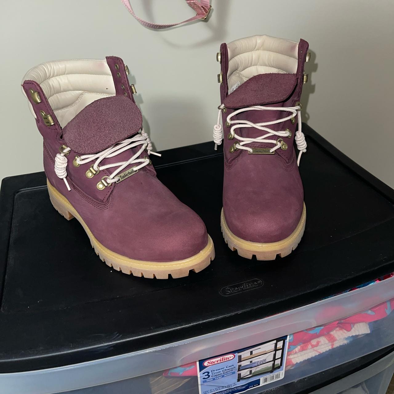 Timberland Men's Burgundy and Cream Boots