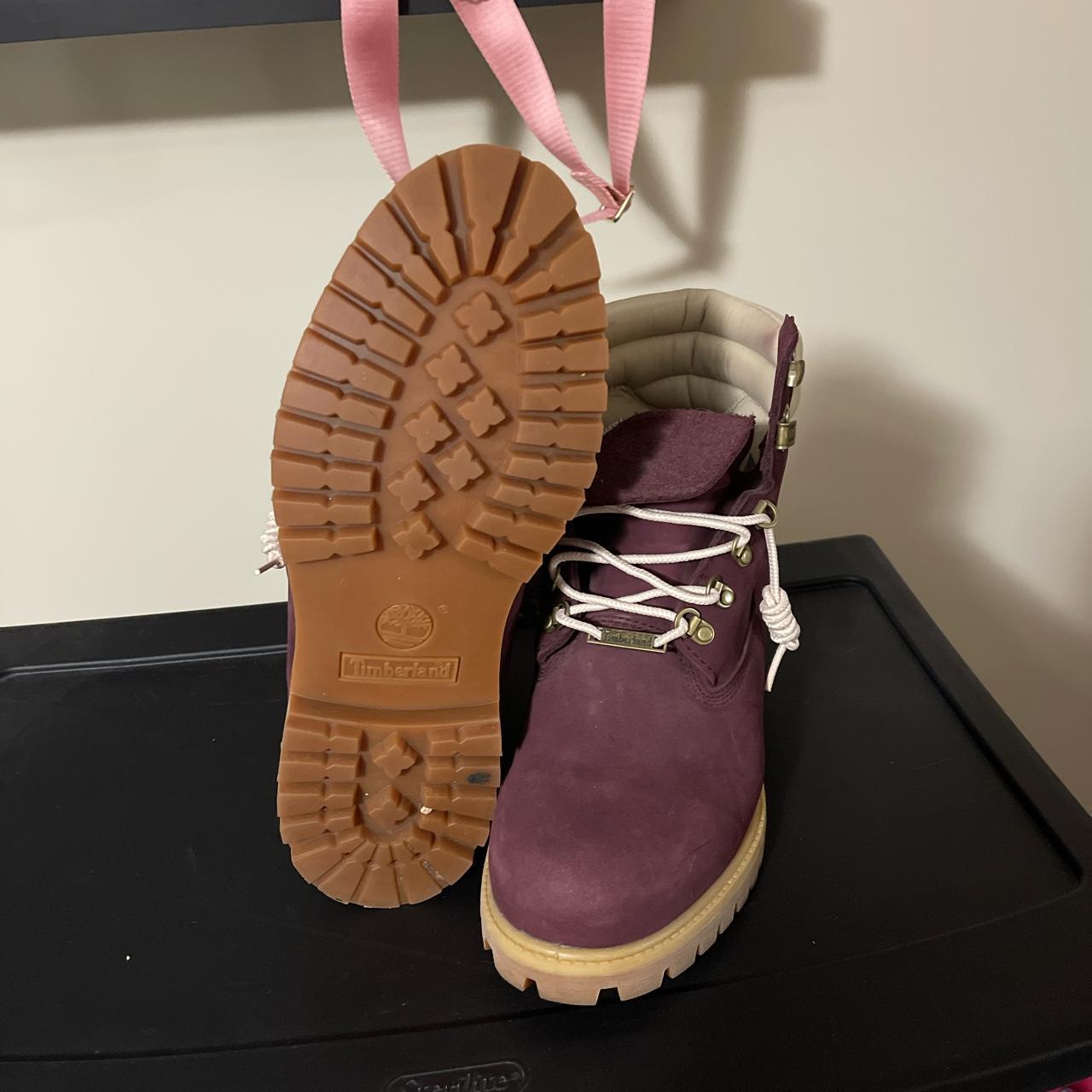 Timberland Men's Burgundy and Cream Boots (2)