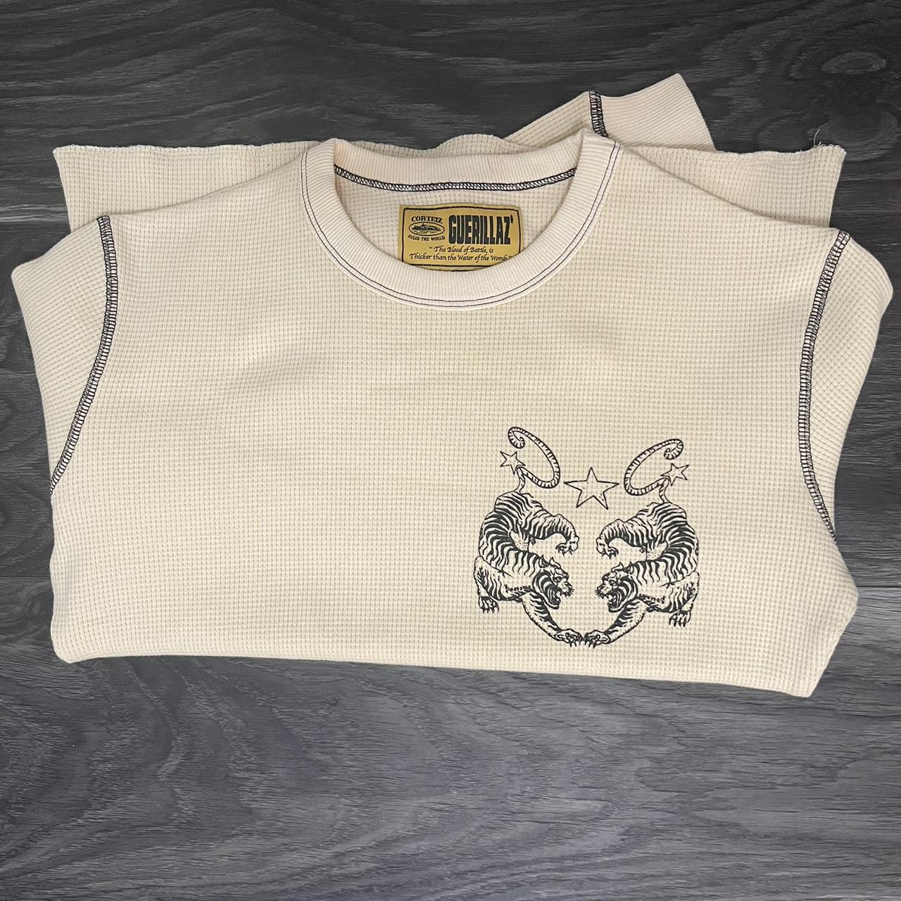 Sudadera Corteiz Tiger Waffle Longsleeve Creme Chile De Sudadera