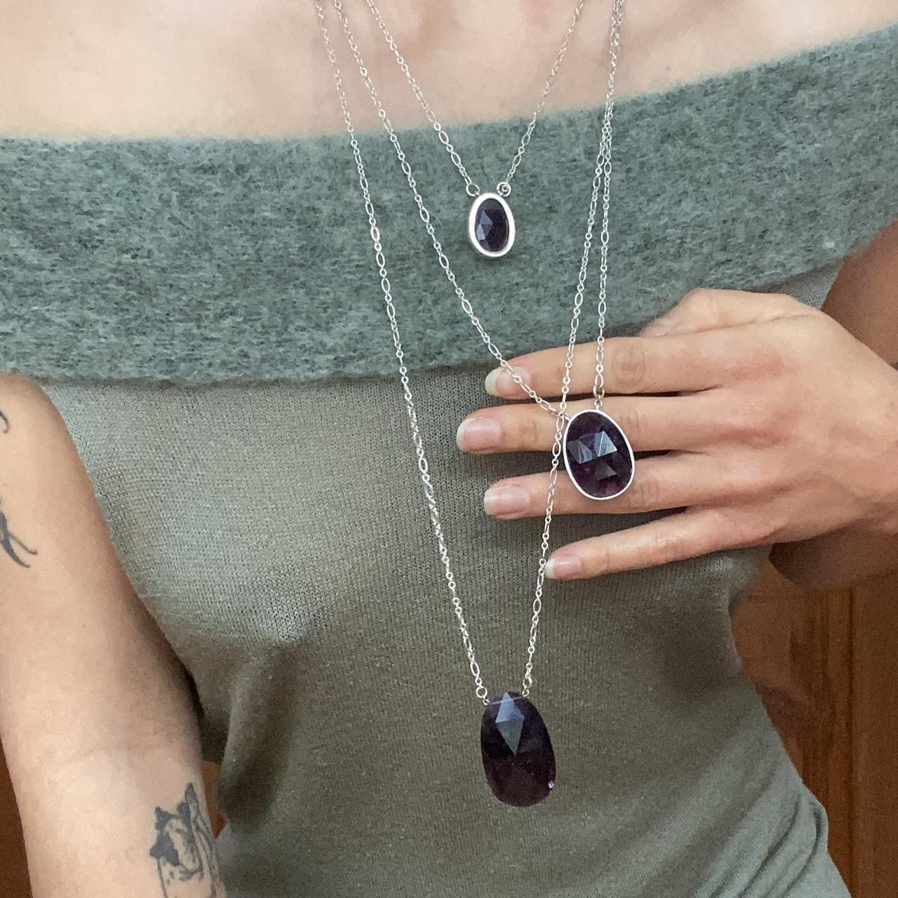 Women's Necklace - Purple – beautiful stackable a… - image 3