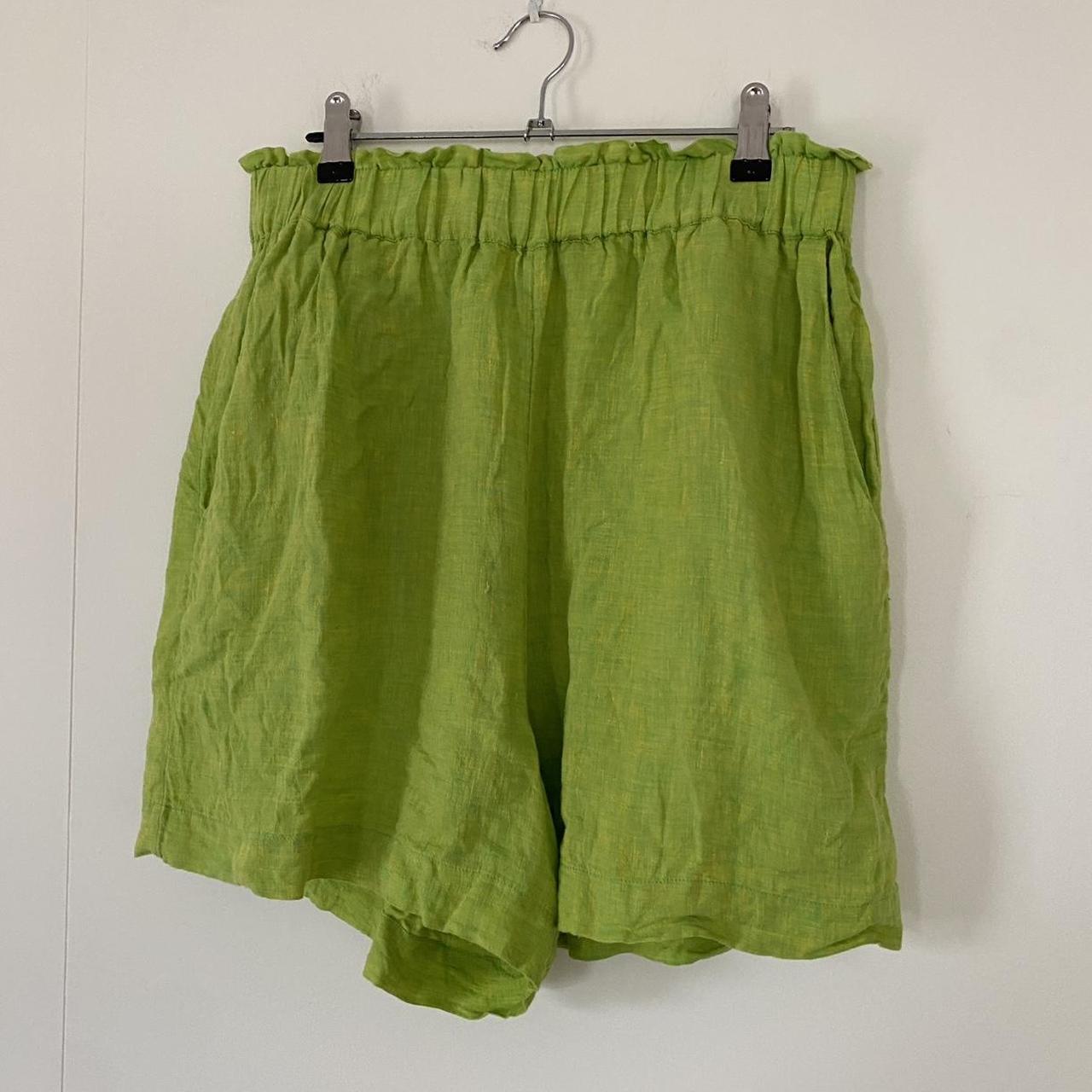 Gorman shorts, lime green linen. The linen blend is... - Depop