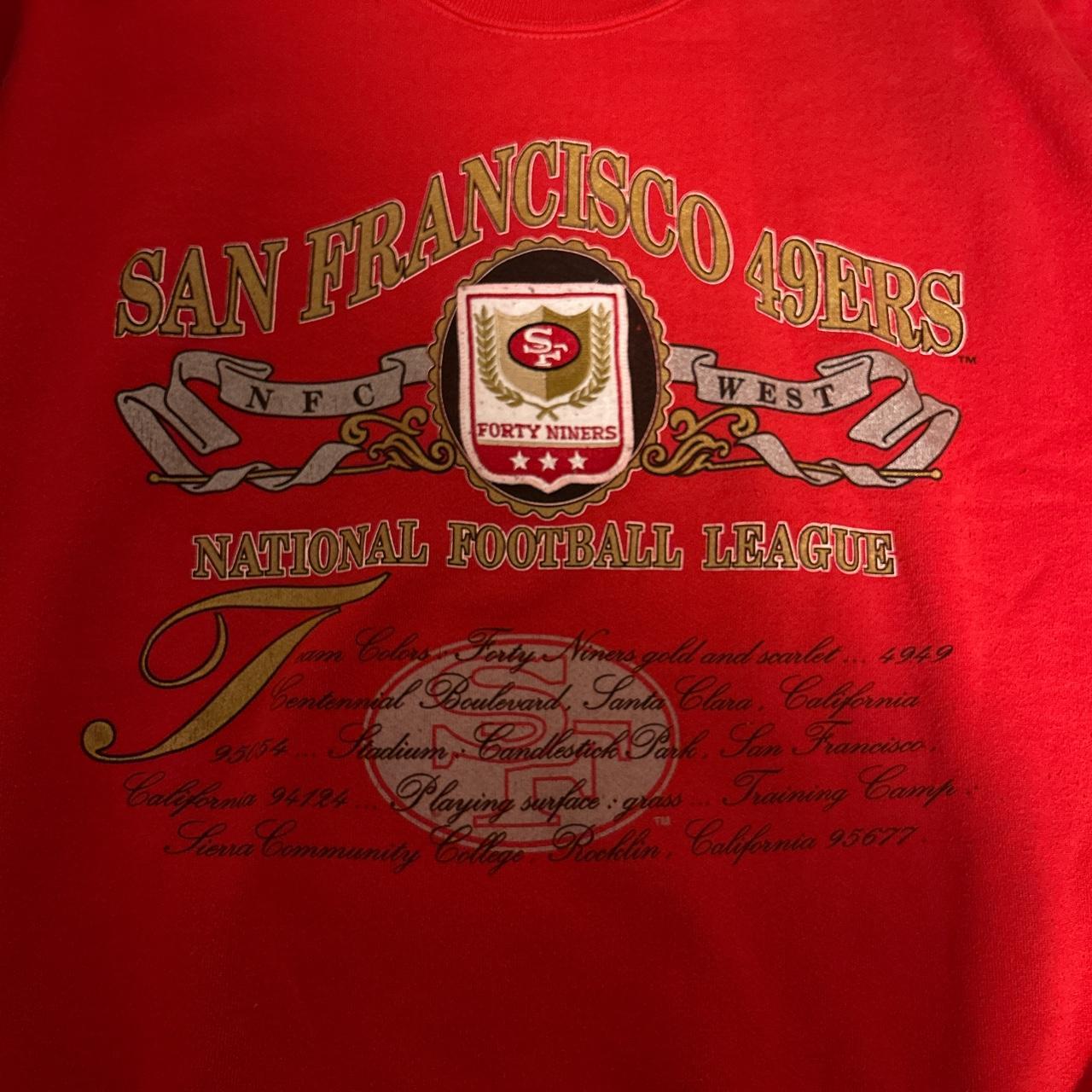 san francisco 49ers crewneck sweatshirt nfl - Depop