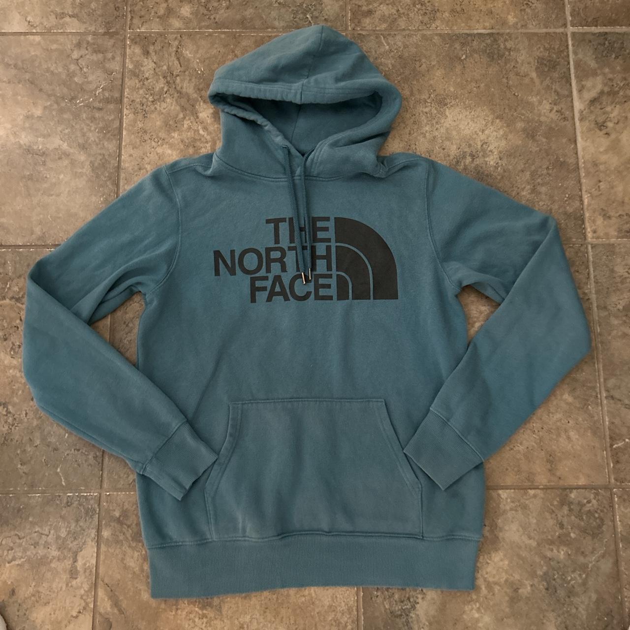 North face hoodie -blue Great condition Fits true... - Depop