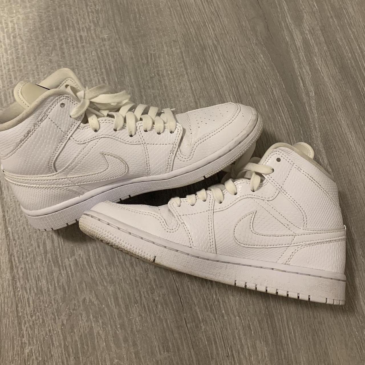 Air Jordan mid white Size US Worn a Depop