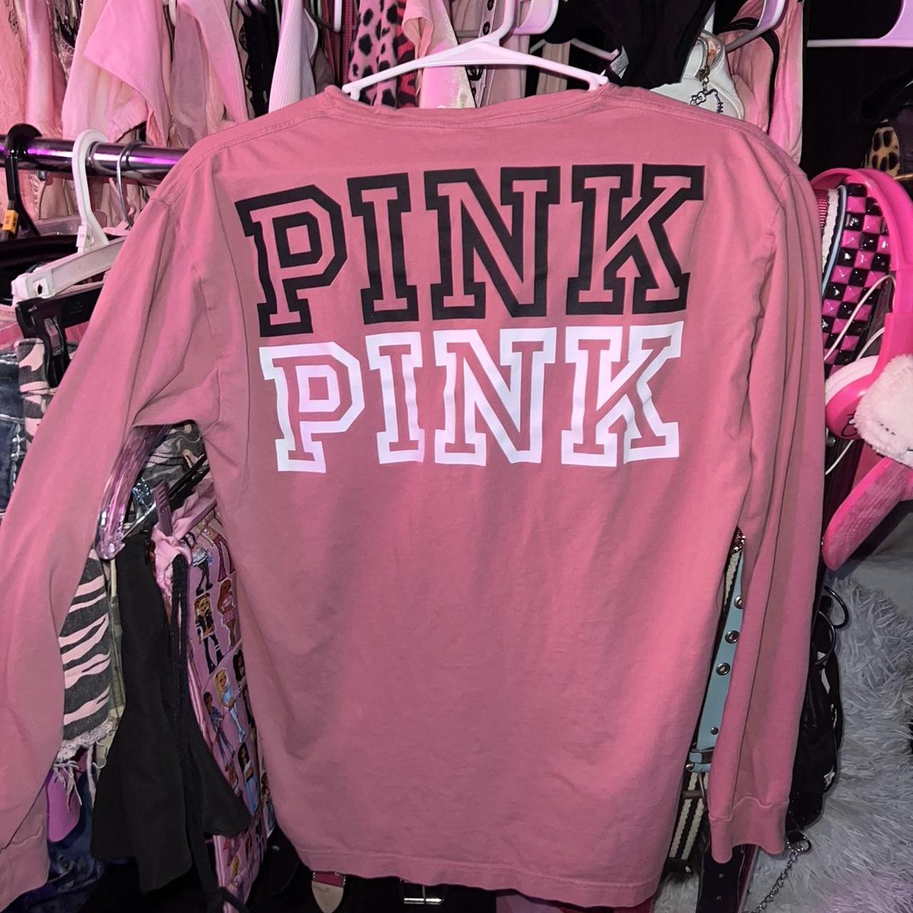 VICTORIA SECRET PINK LONG SLEEVE SHIRT ☆ says... - Depop