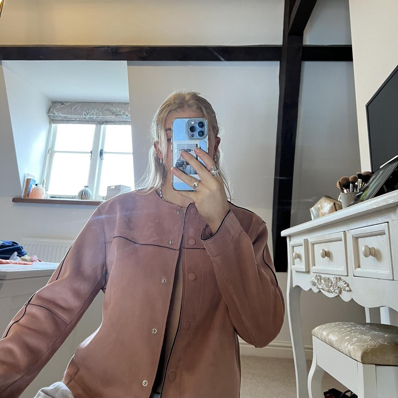 Zara pink suede jacket worn a couple of times but. Depop