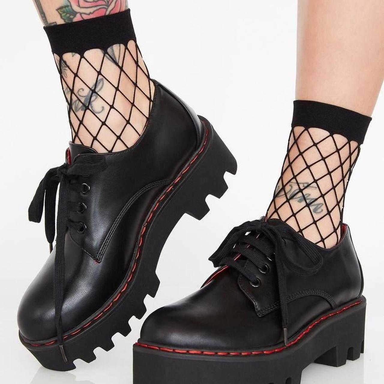 lamoda chunky heart heeled shoes in black