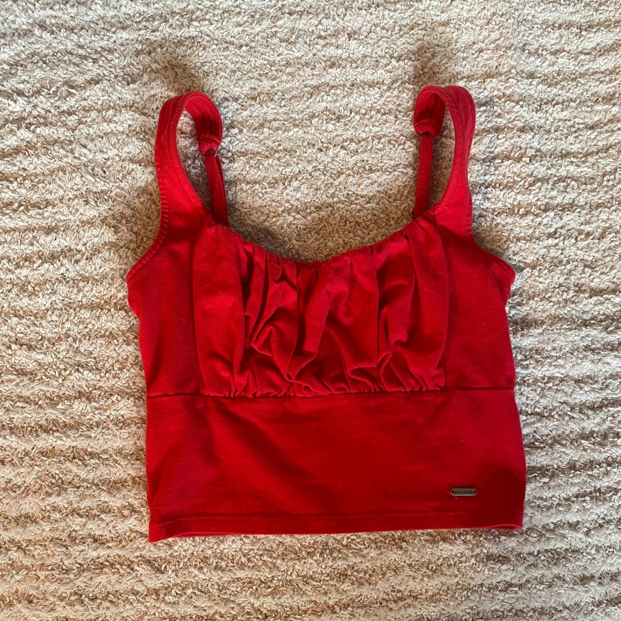 Hollister red outlet crop top