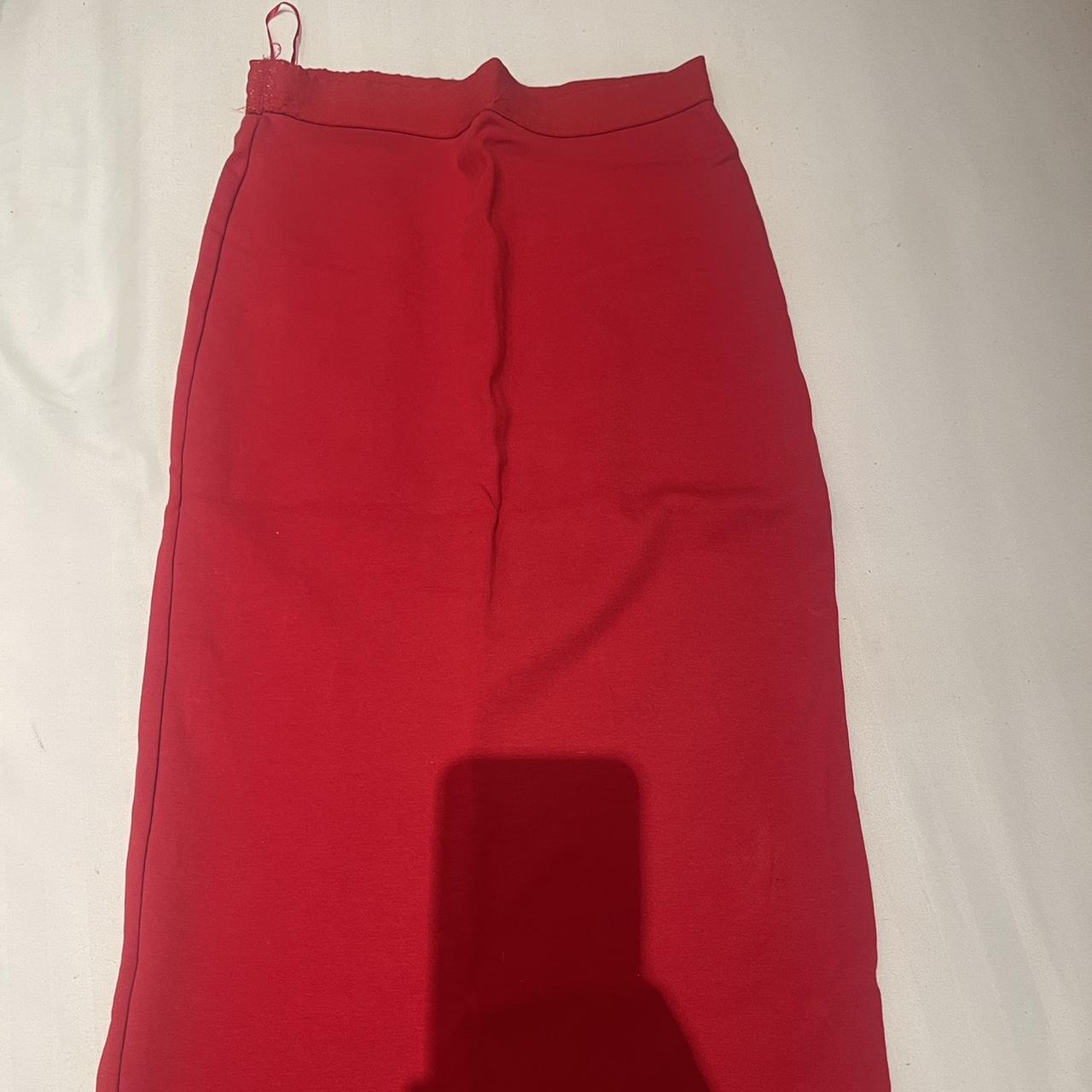 Selling this maxi red Zara skirt lovely thick... Depop