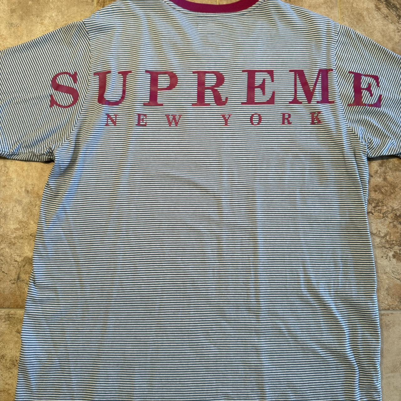 Supreme Micro Stripe Tee Slate XL S S 2017 T Shirt