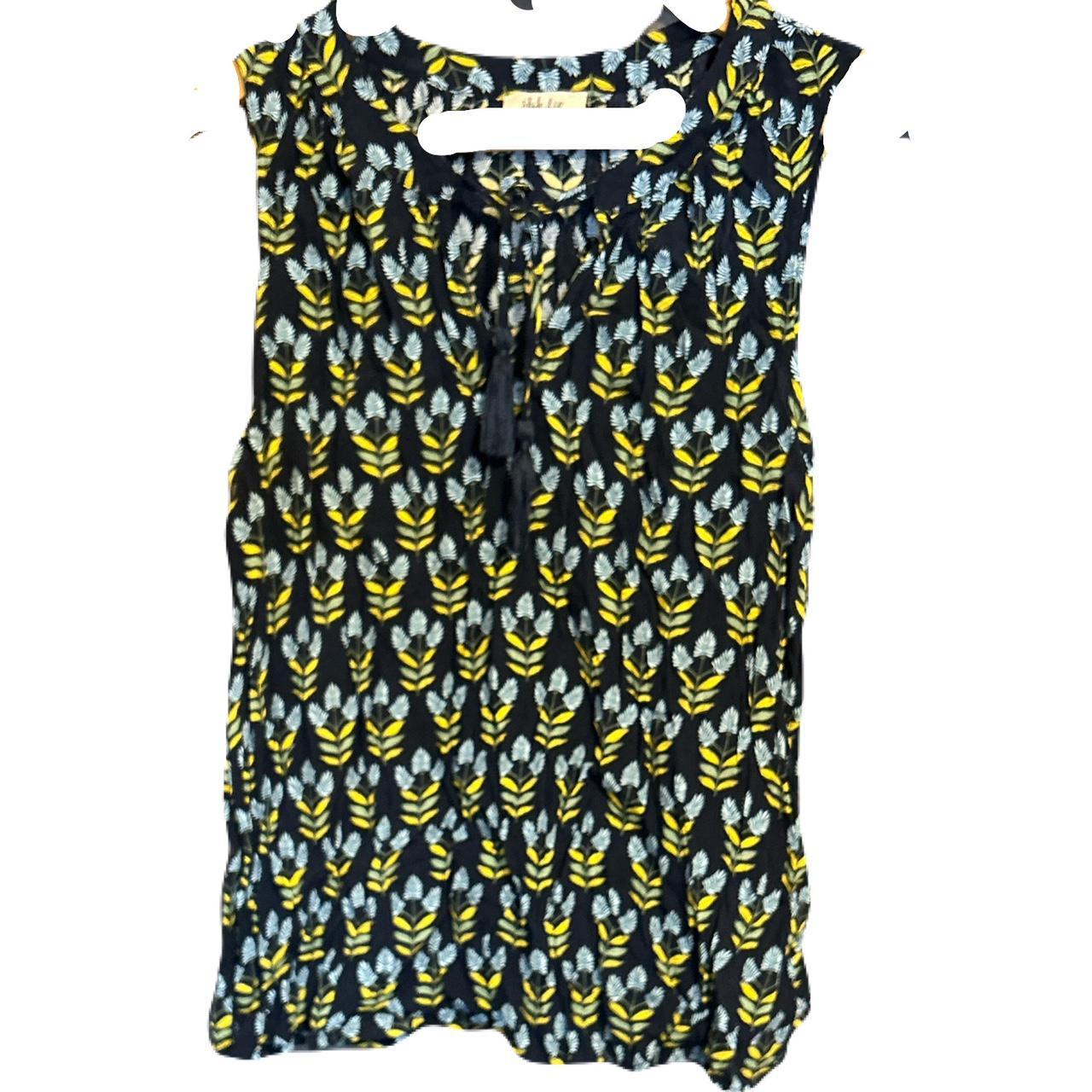 Style & Co Women's Tank top - Navy/Yellow - M – Style and Co. boho style tank top …