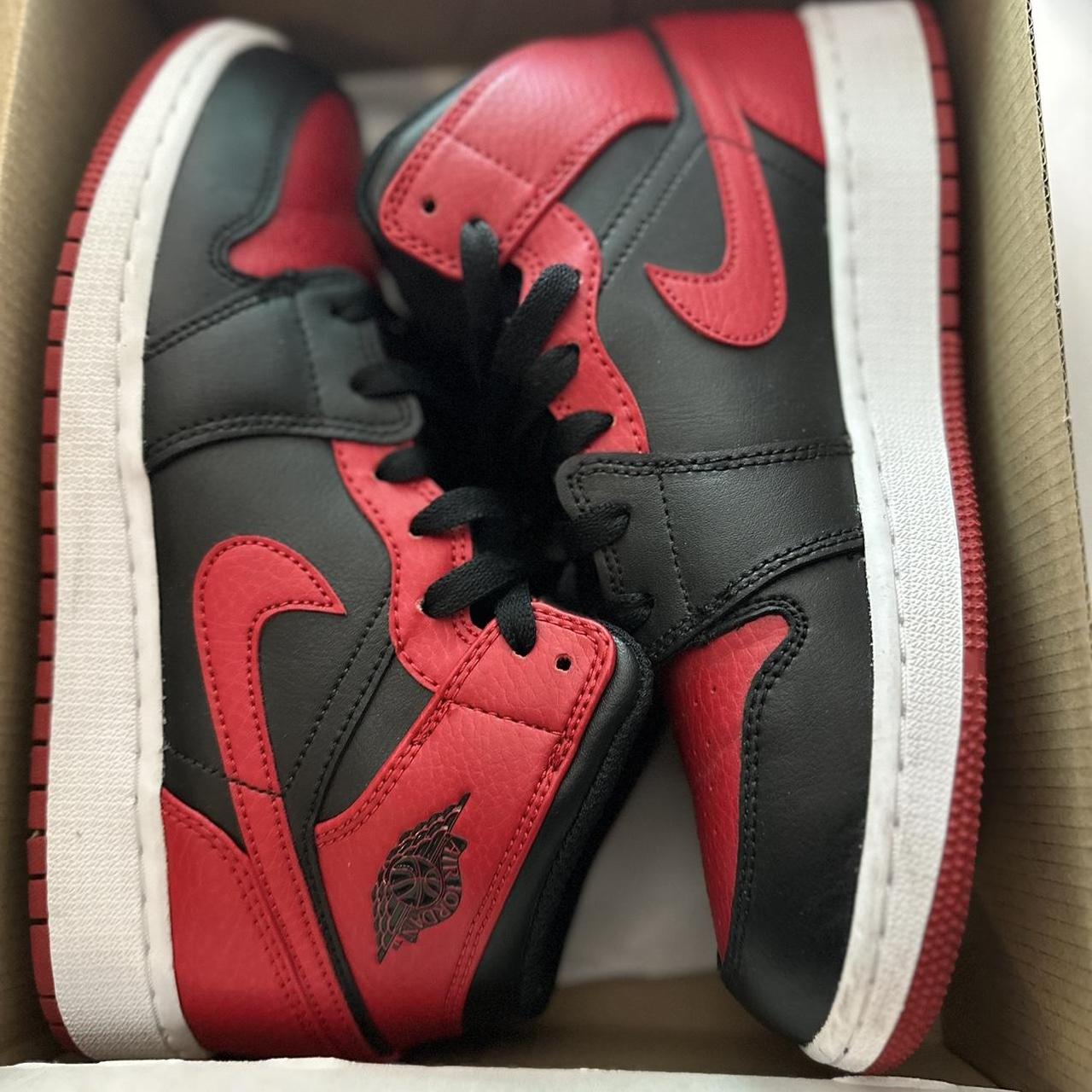 Red and black Nike Jordan’s in 4.5 for sale. Great... - Depop