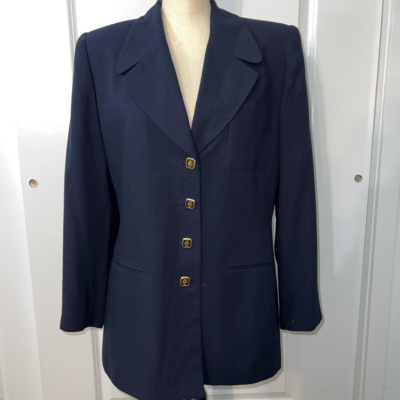 Le Suit Women's Navy and Gold Tailored-jackets | Depop