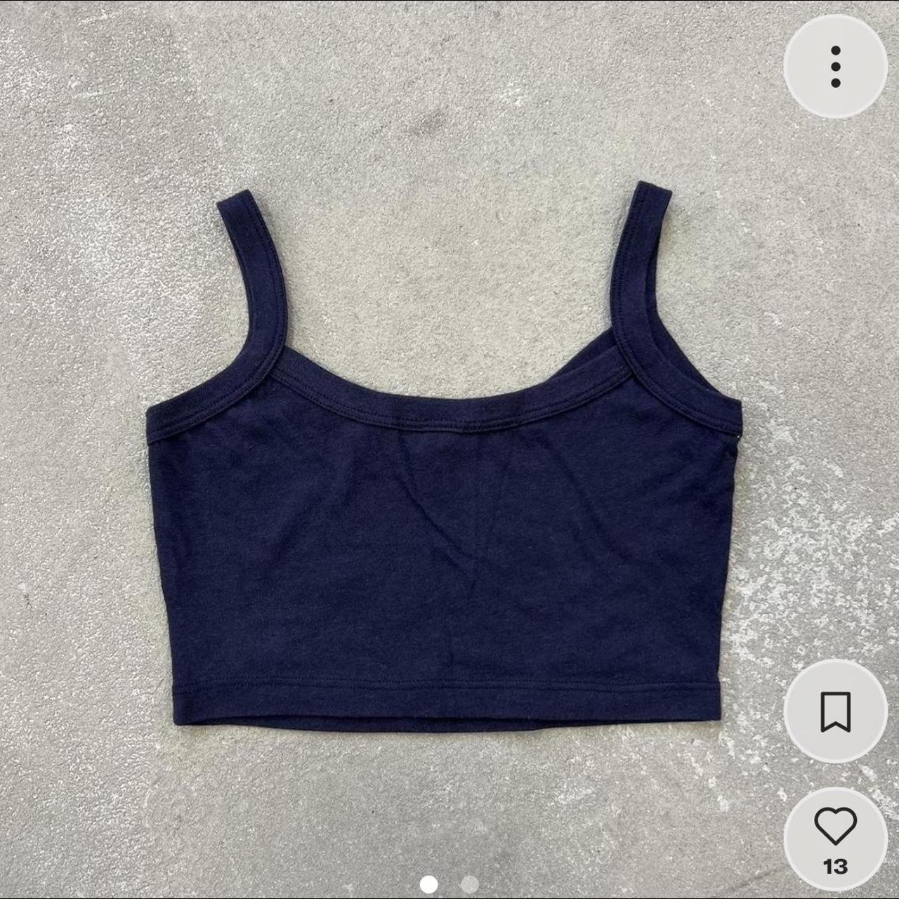 NWOT navy blue cropped tank! brand LA Apparel... Depop