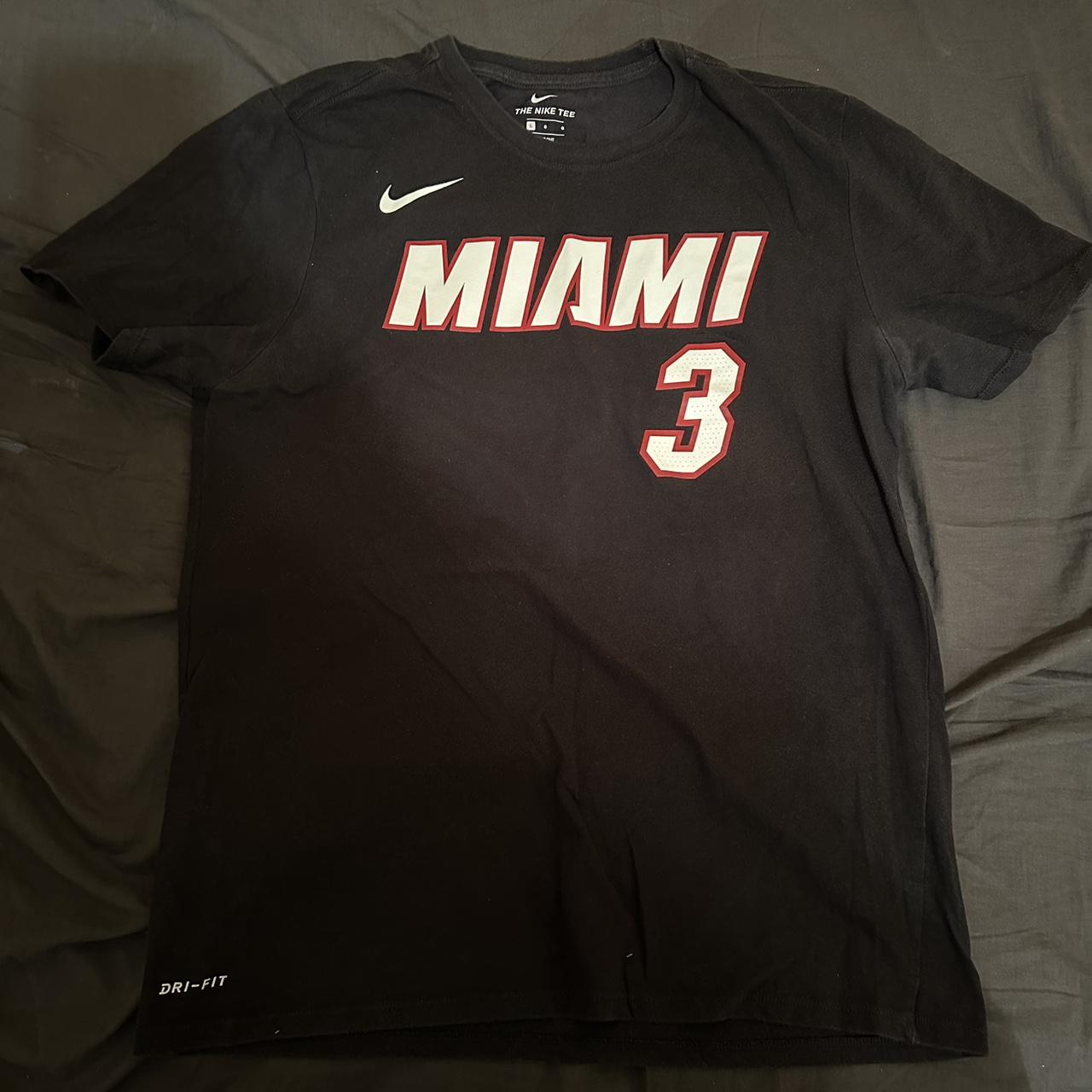 NIKE DRI-FIT DWYANE Wade Miami Heat Vice City Black TShirt Tee