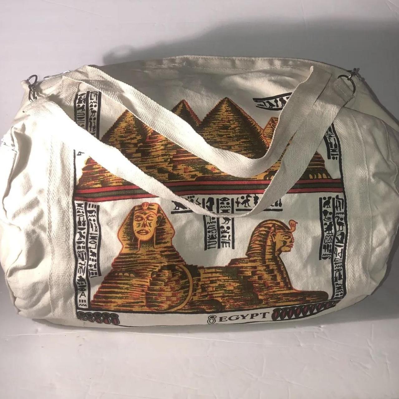 Super Cool Vintage Egyptian Revival Duffle Gym Bag... Depop