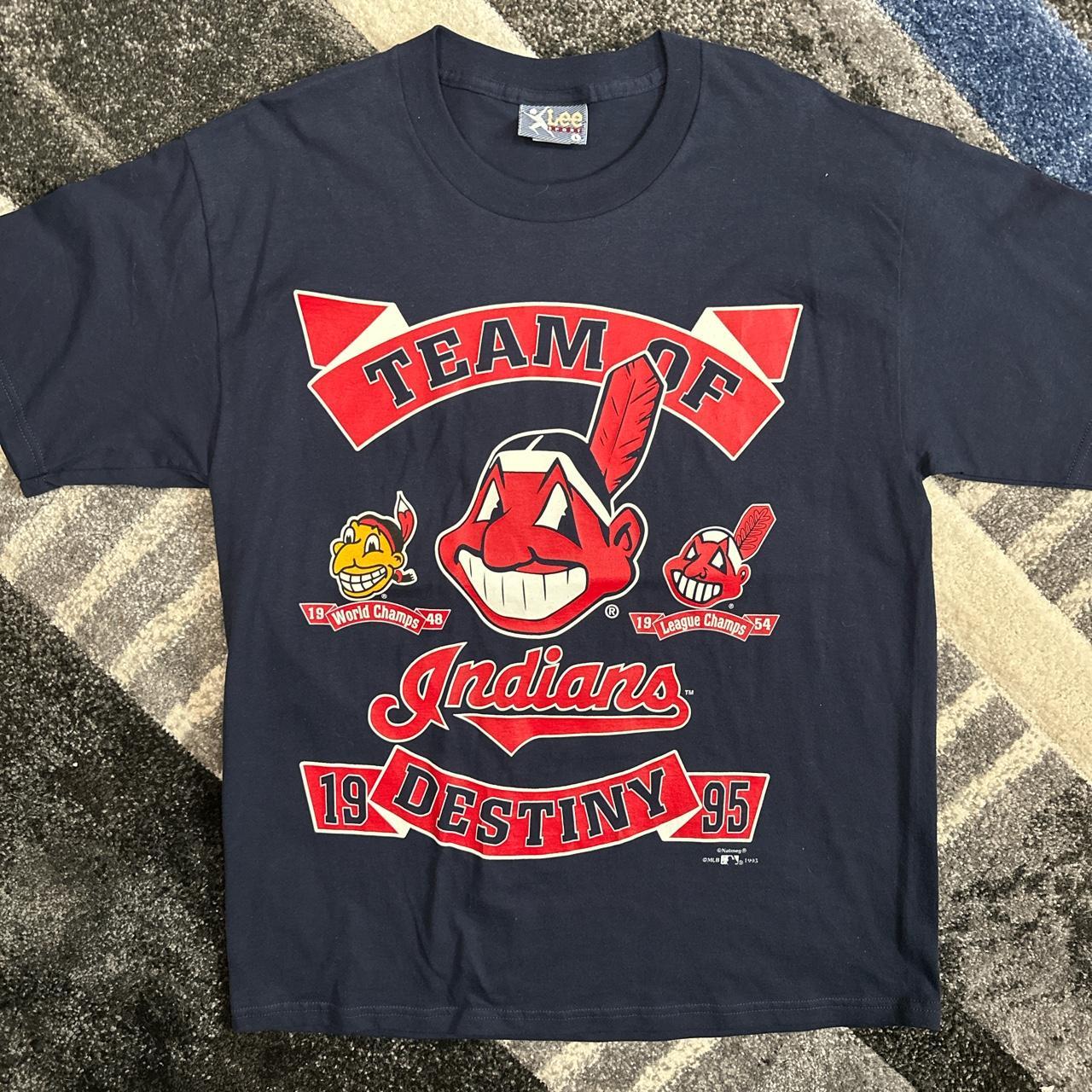 Vintage Cleveland Indians 1995 Team of Destiny Shirt Size Medium