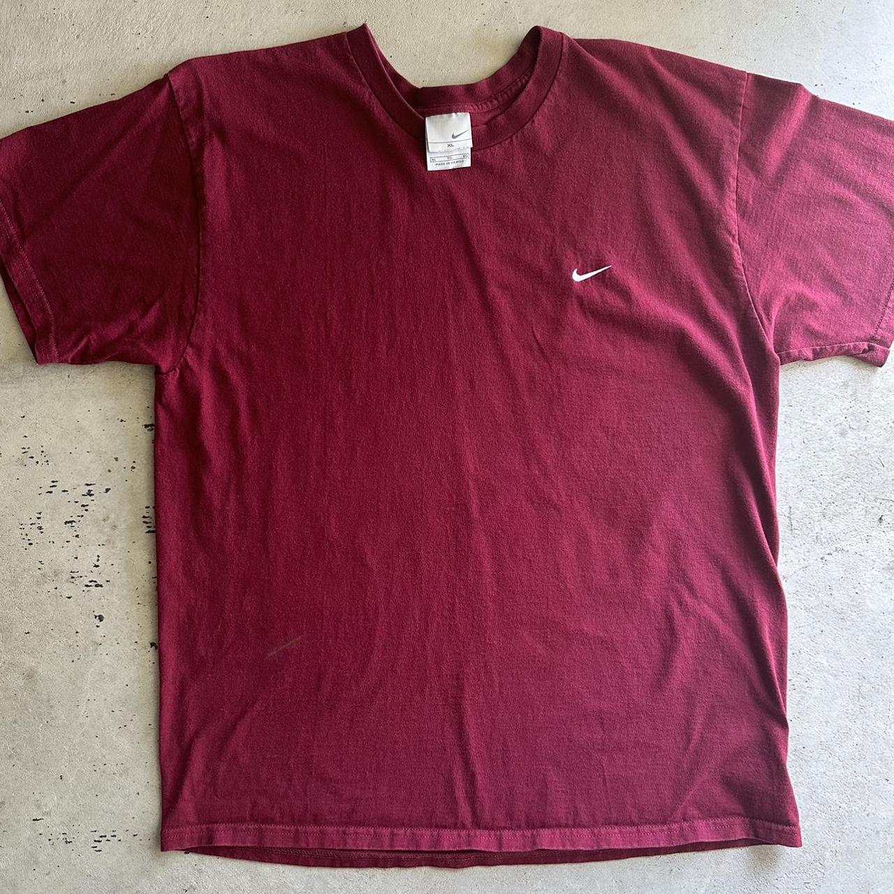 Vintage y2k nike t shirt Red small Nike check Size... - Depop