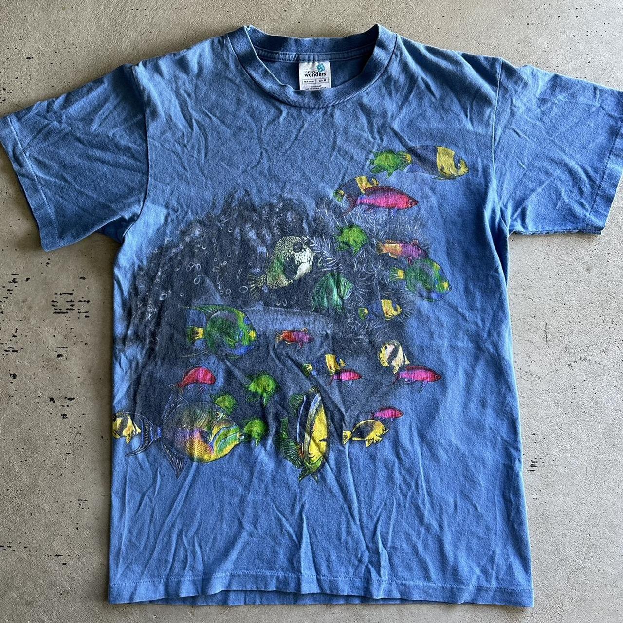 Vintage 90s fishes t shirt, Nature ocean coral
