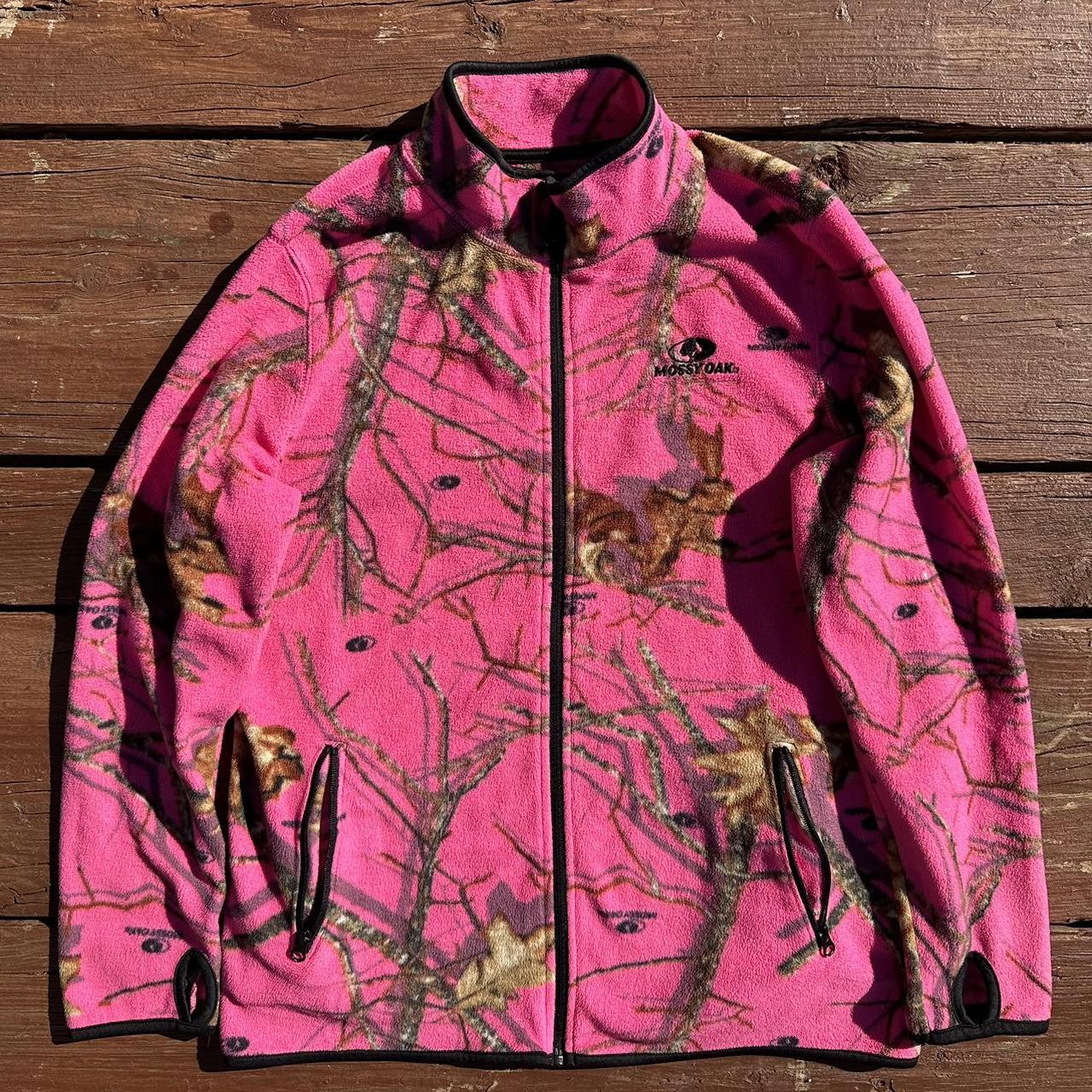 Womens pink hotsell camo fleece jacket