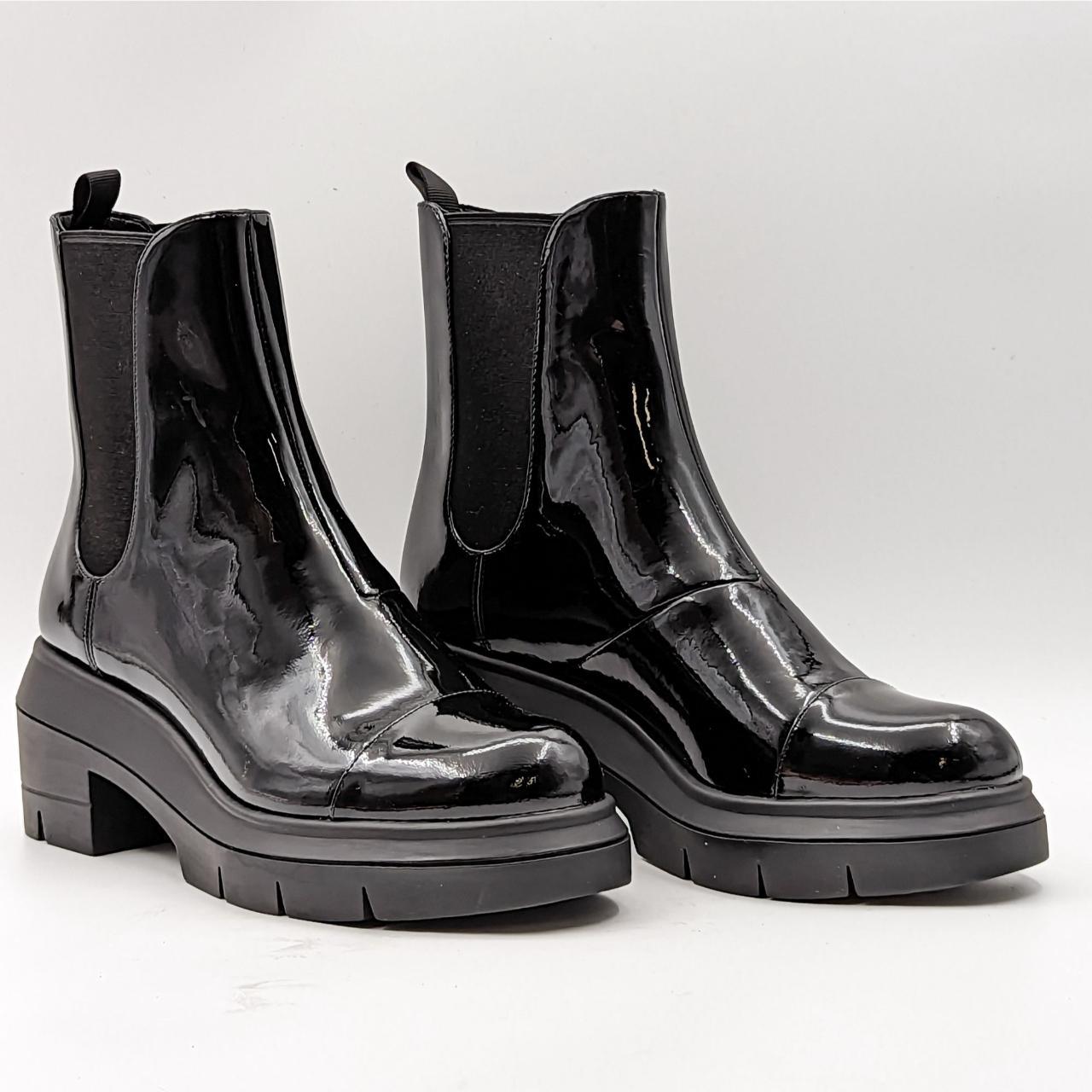 Stuart weitzman patent sales boots