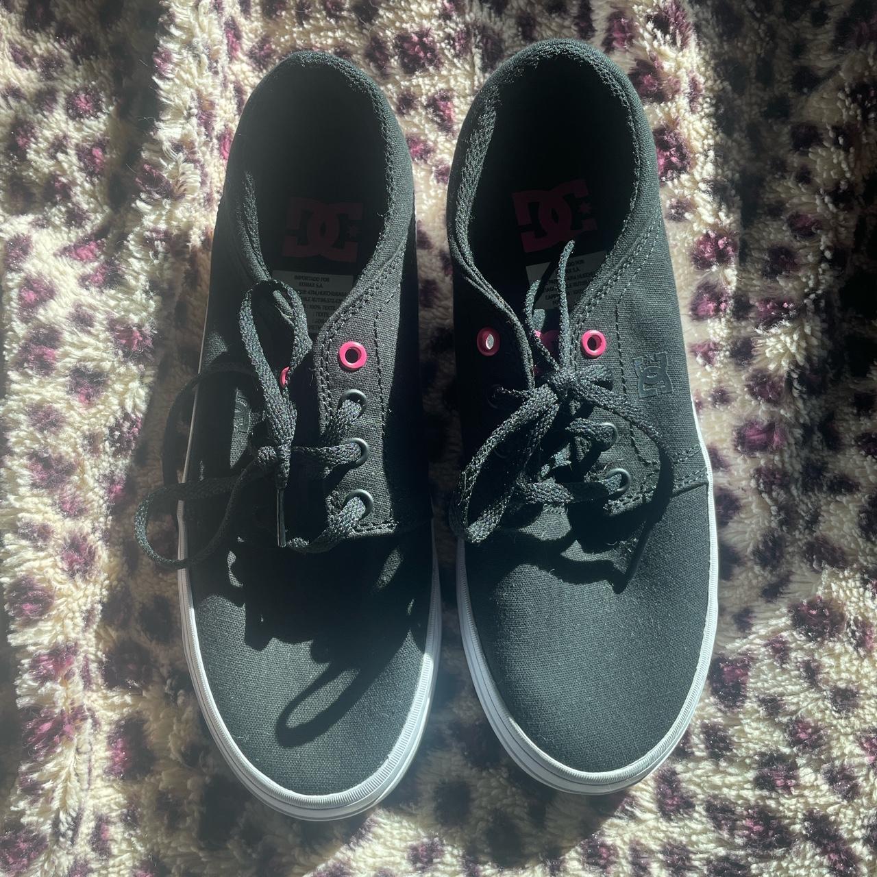 DC Shoes Women's Black and Pink Trainers | Depop