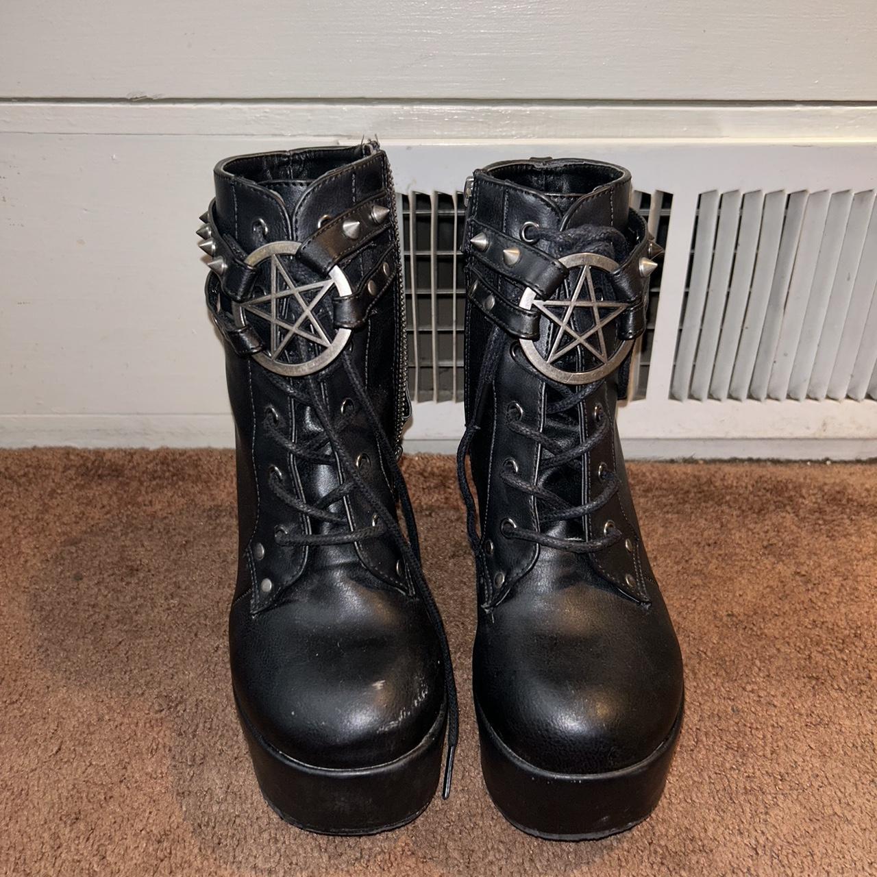 DEMONIA PLATFORMS WITH PENTAGRAM DETAILING AND Depop