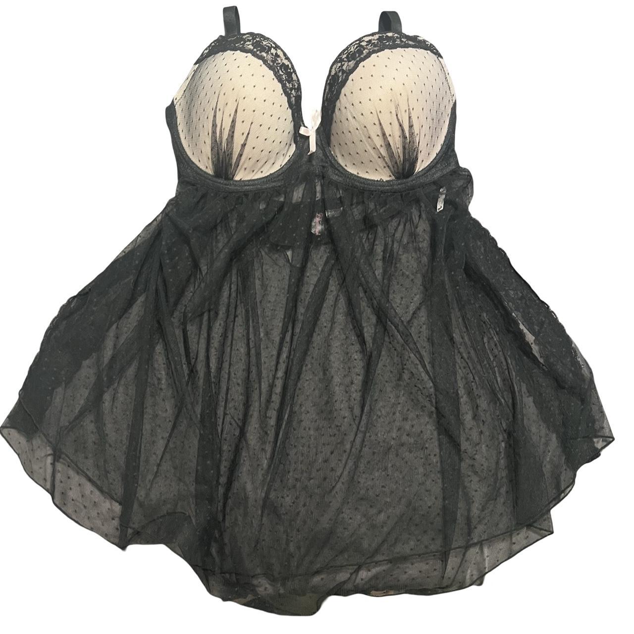 🌸stunning baby pink and black baby doll lingerie top... - Depop