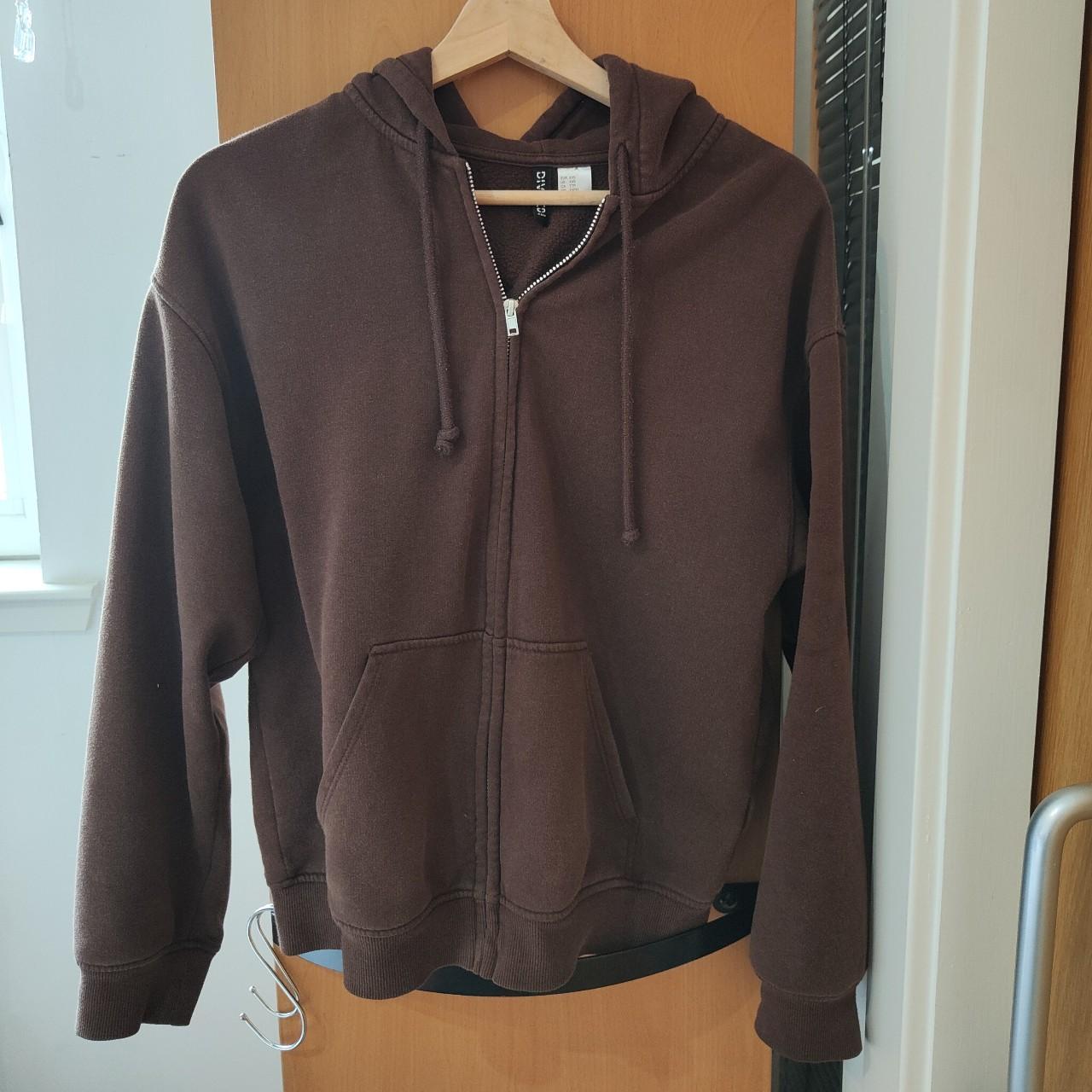 Brown H&M Divided oversized zip up hoodie