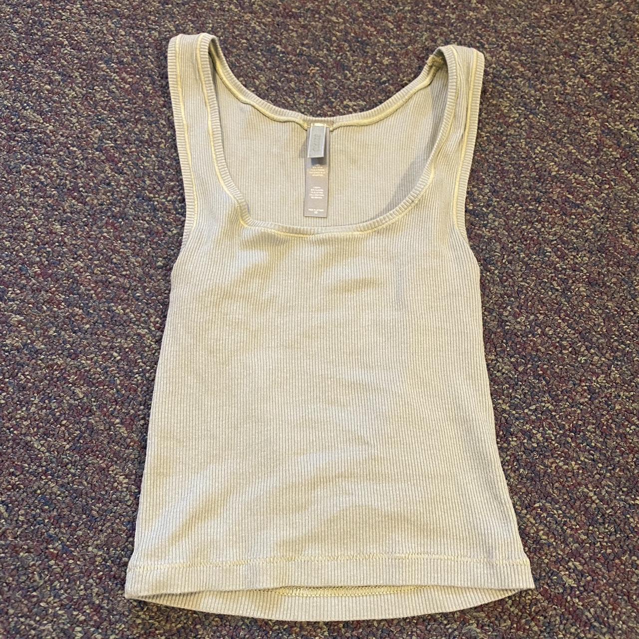 SKIMS cotton rib tank in colour Mineral The tank is - Depop
