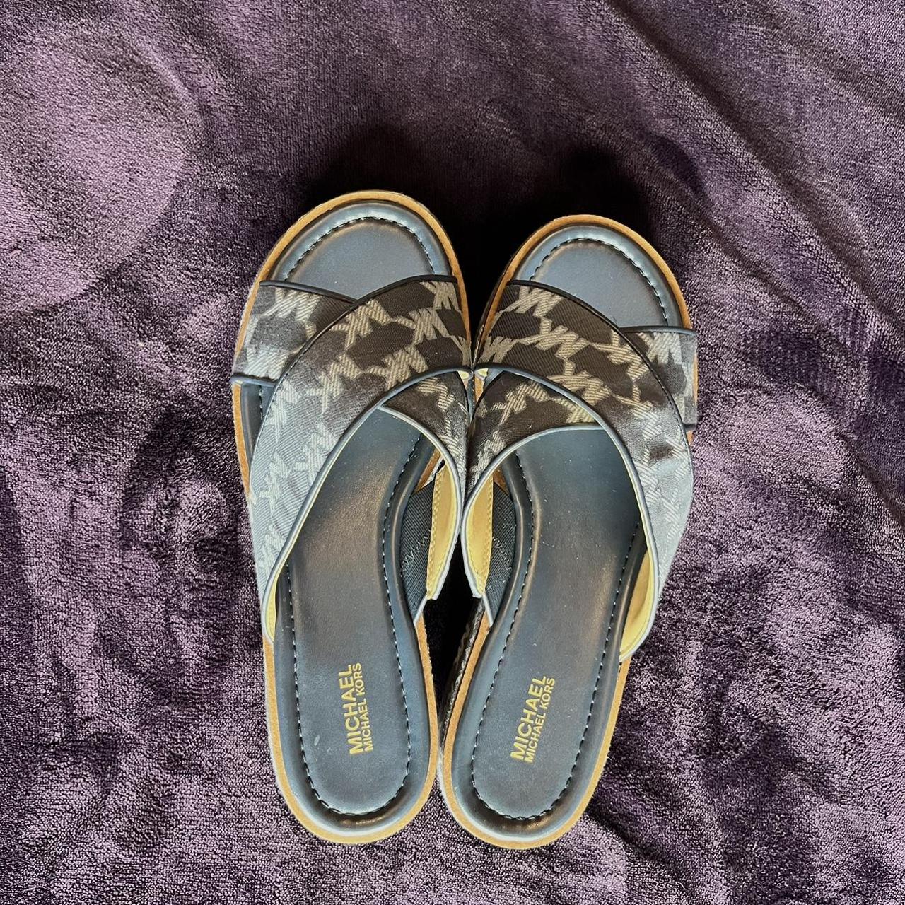 michael kors slippers womens navy