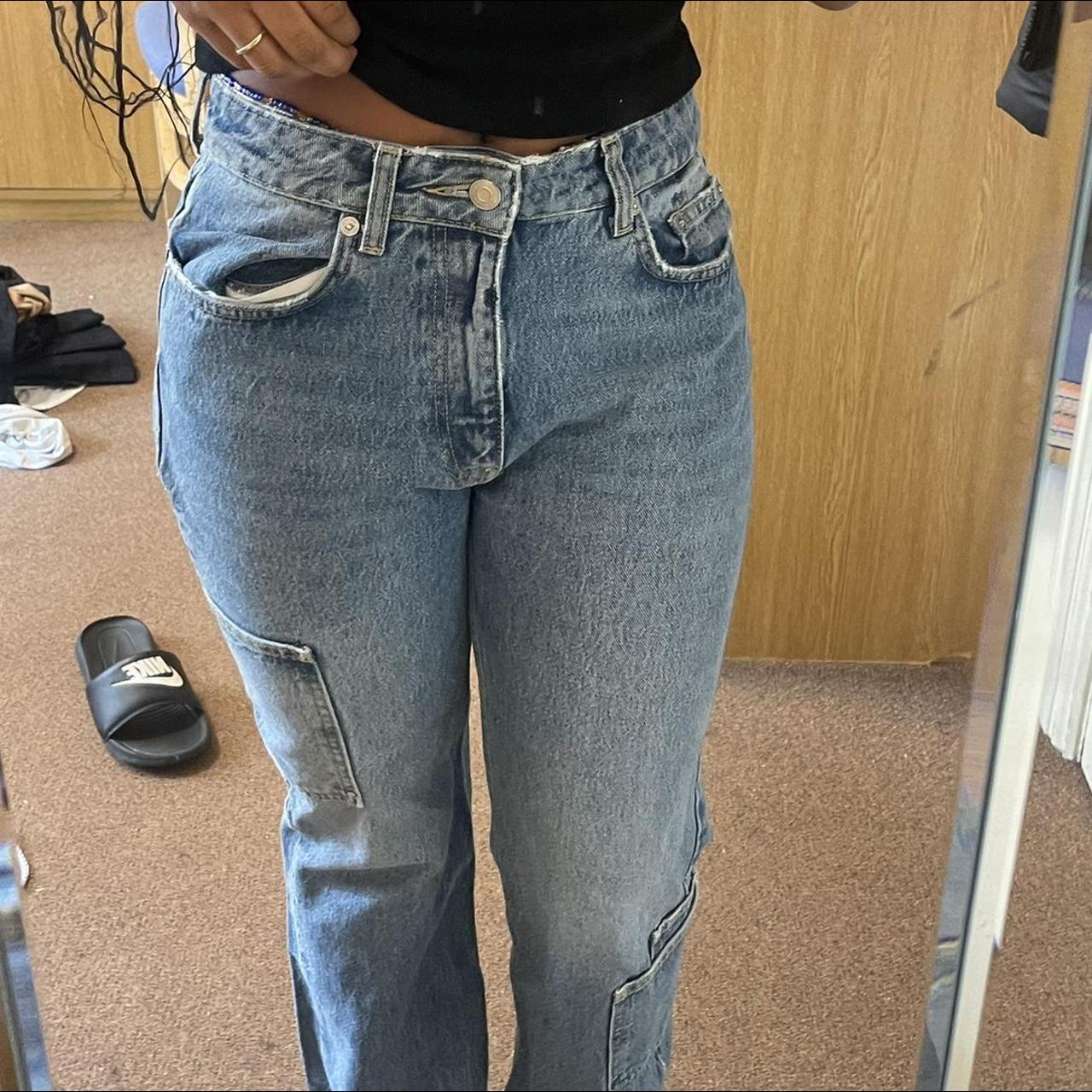 zara high waisted light wash jeans