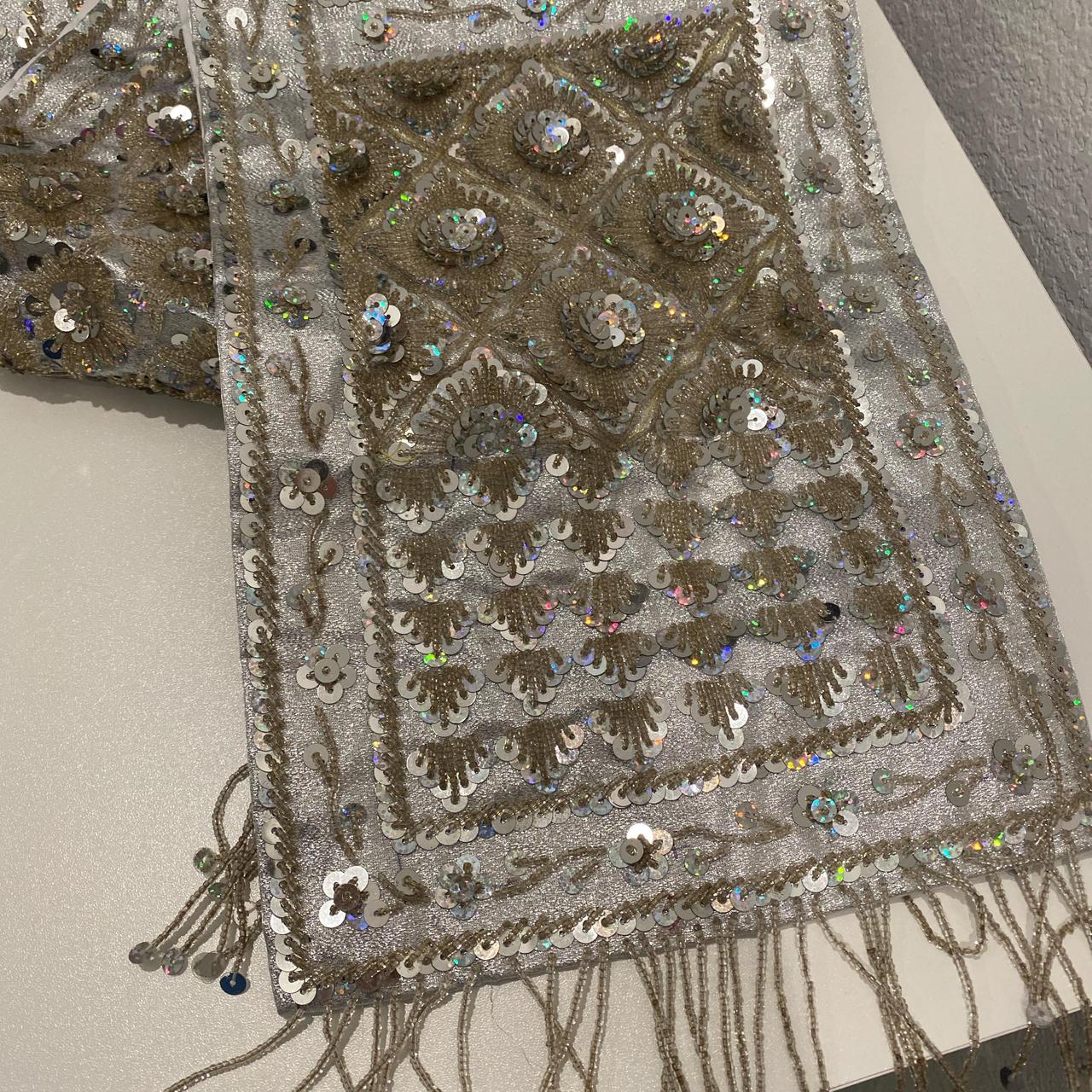 Women's Scarf - Silver/Multi – Silver sequin #gla… - image 3