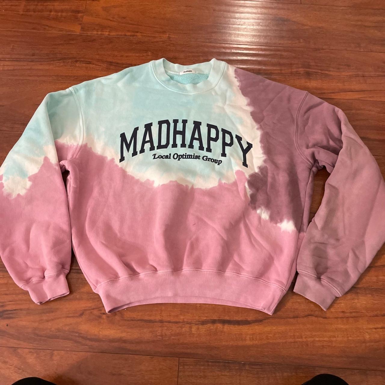 Madhappy Women's White and Pink Sweatshirt | Depop