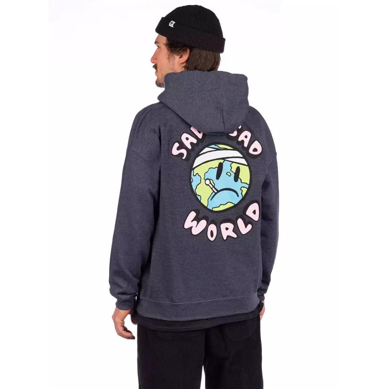 NEW ZUMIEZ A LAB SAD SAD WORLD GREY HOODIE SZ Depop