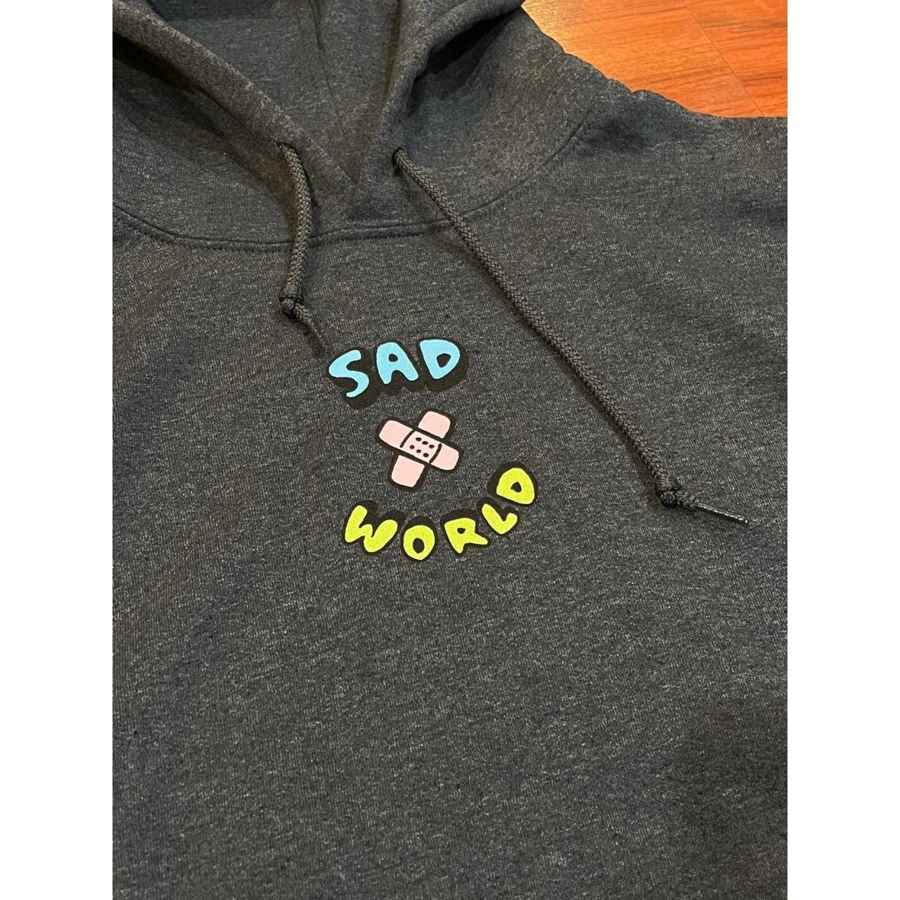 NEW ZUMIEZ A LAB SAD SAD WORLD GREY HOODIE SZ